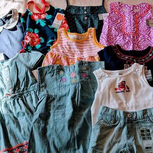 NWT Lot of 11 Baby Girls Spring/Summer Outfits 24M, 2T & 18-24M Dress Top Shorts